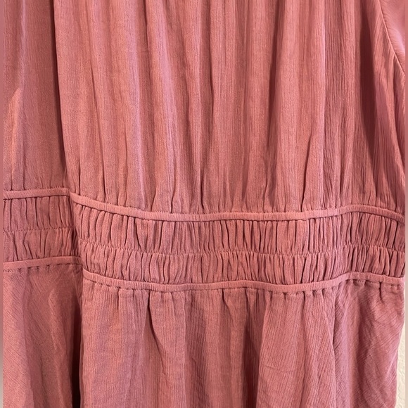 Torrid Women Peplum Top 3X Pink Tie Back Stretch Ruched Waist Short Sleeve - Picture 7 of 17